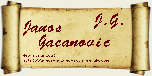 Janoš Gačanović vizit kartica